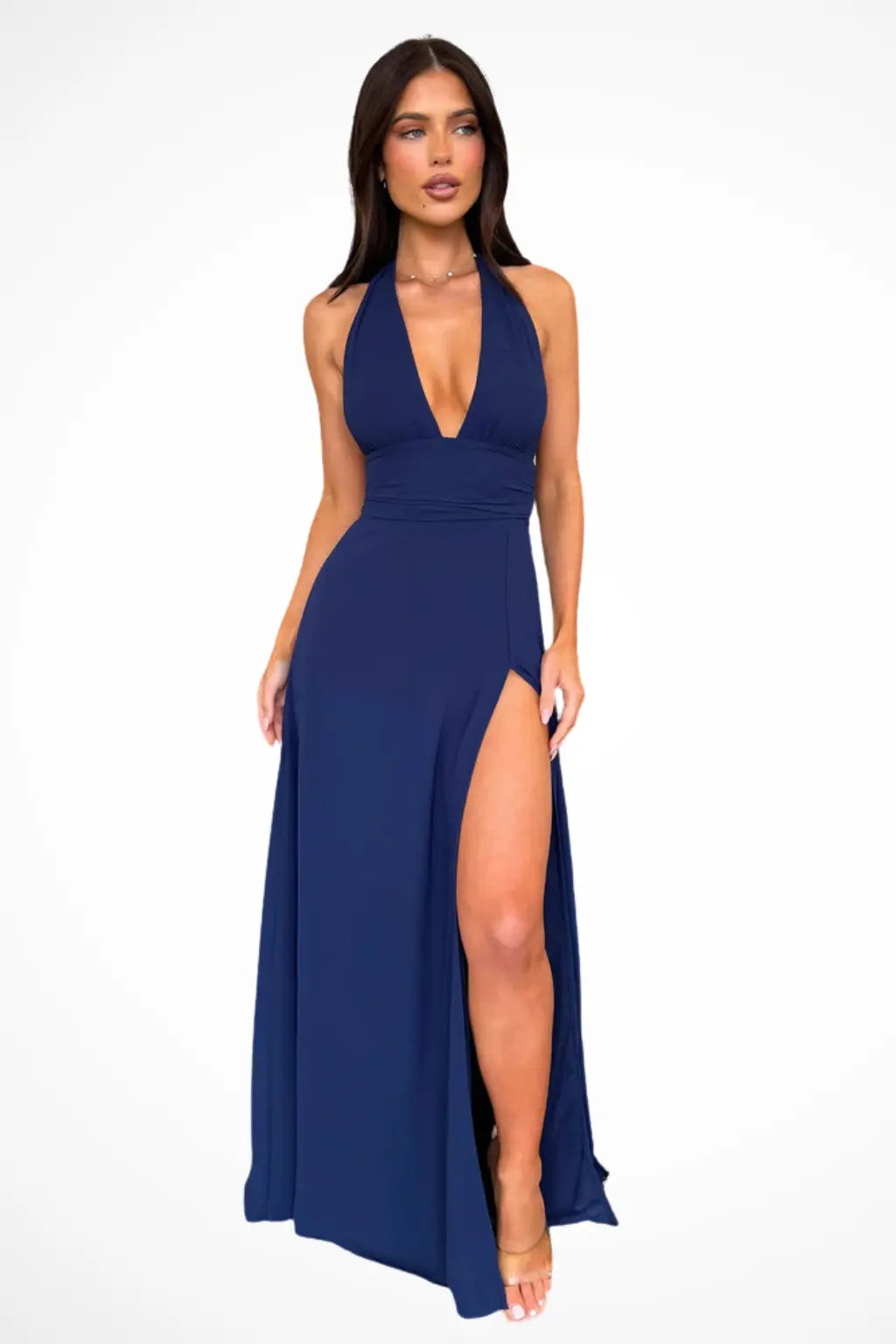 Kaelira | Women’s Halter Neck Maxi Dress with Side Slit TARHUS Maxi Dress