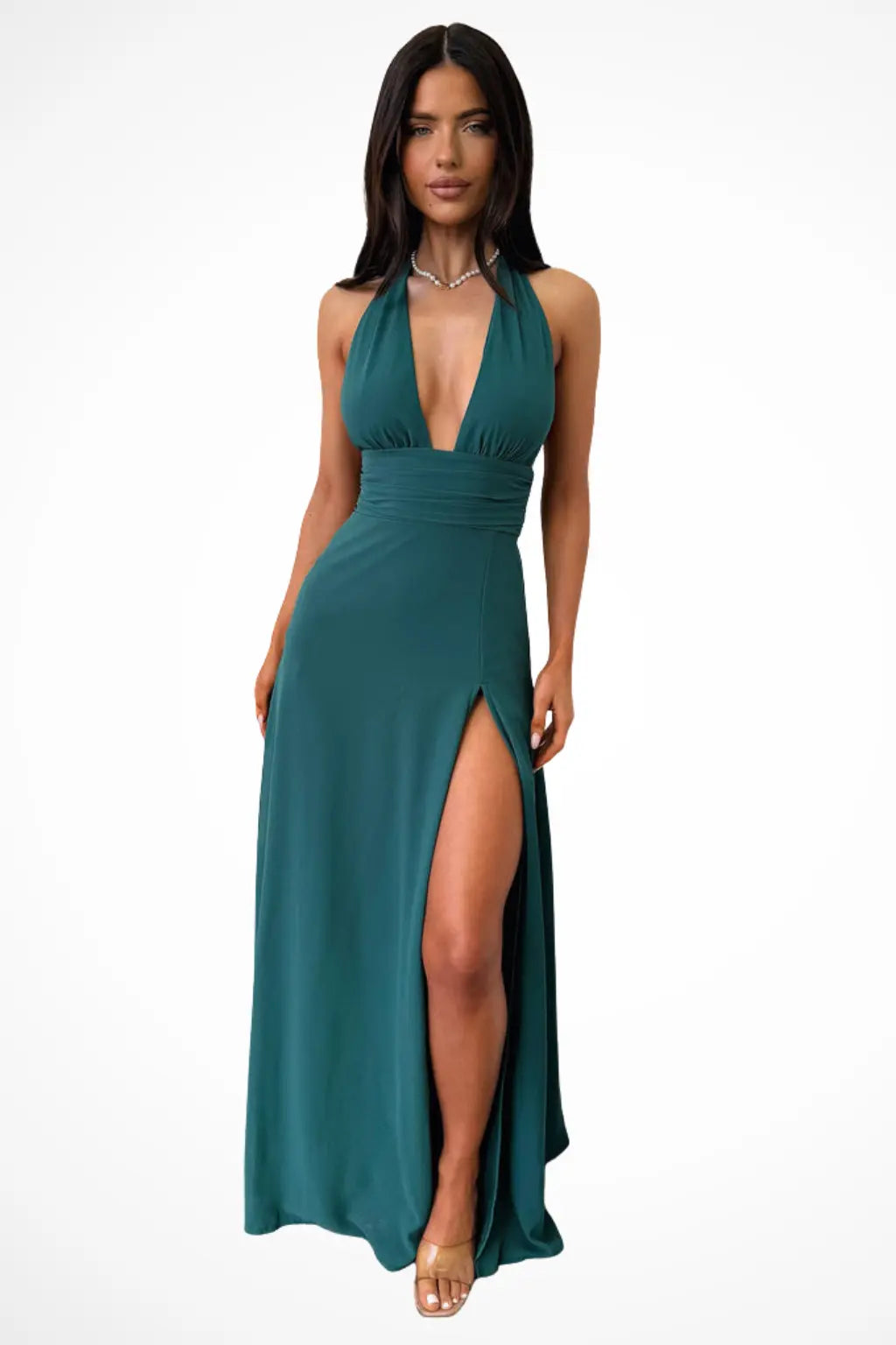 Kaelira | Women’s Halter Neck Maxi Dress with Side Slit TARHUS Maxi Dress
