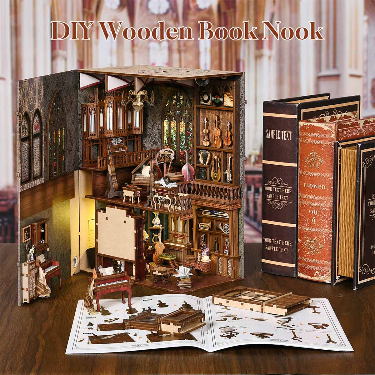 Timeless Melody DIY Wooden Book Nook Shelf Insert TARHUS
