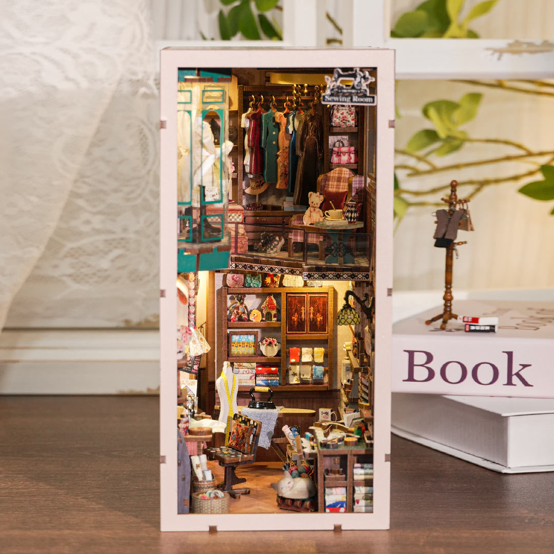 Sewing Room DIY Wooden Book Nook Shelf Insert TARHUS