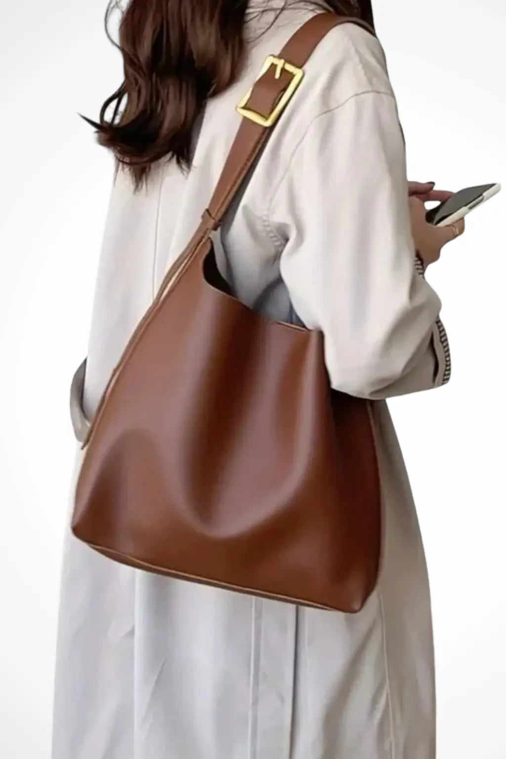 Lorne | Women Slouchy Gold Buckle Strap Shoulder Bag TARHUS