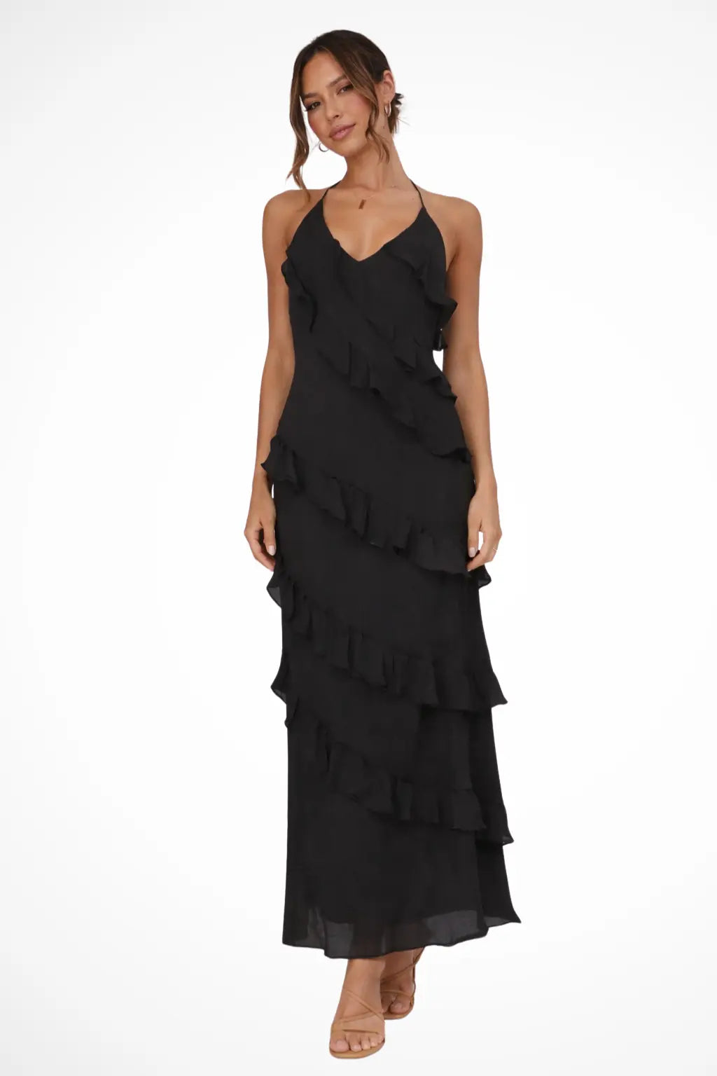 Freya | Women Halter Neck Ruffle Summer Maxi Dress TARHUS Women's dress