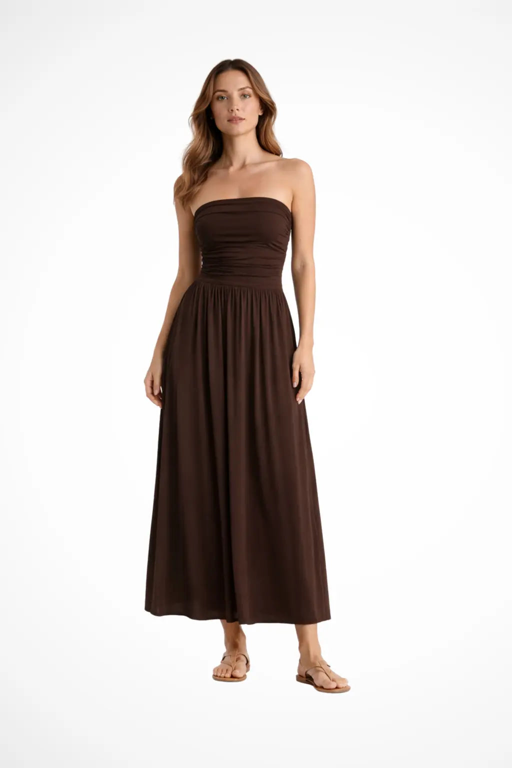 Isabella | Women’s Strapless Pleated Maxi Summer Dress TARHUS