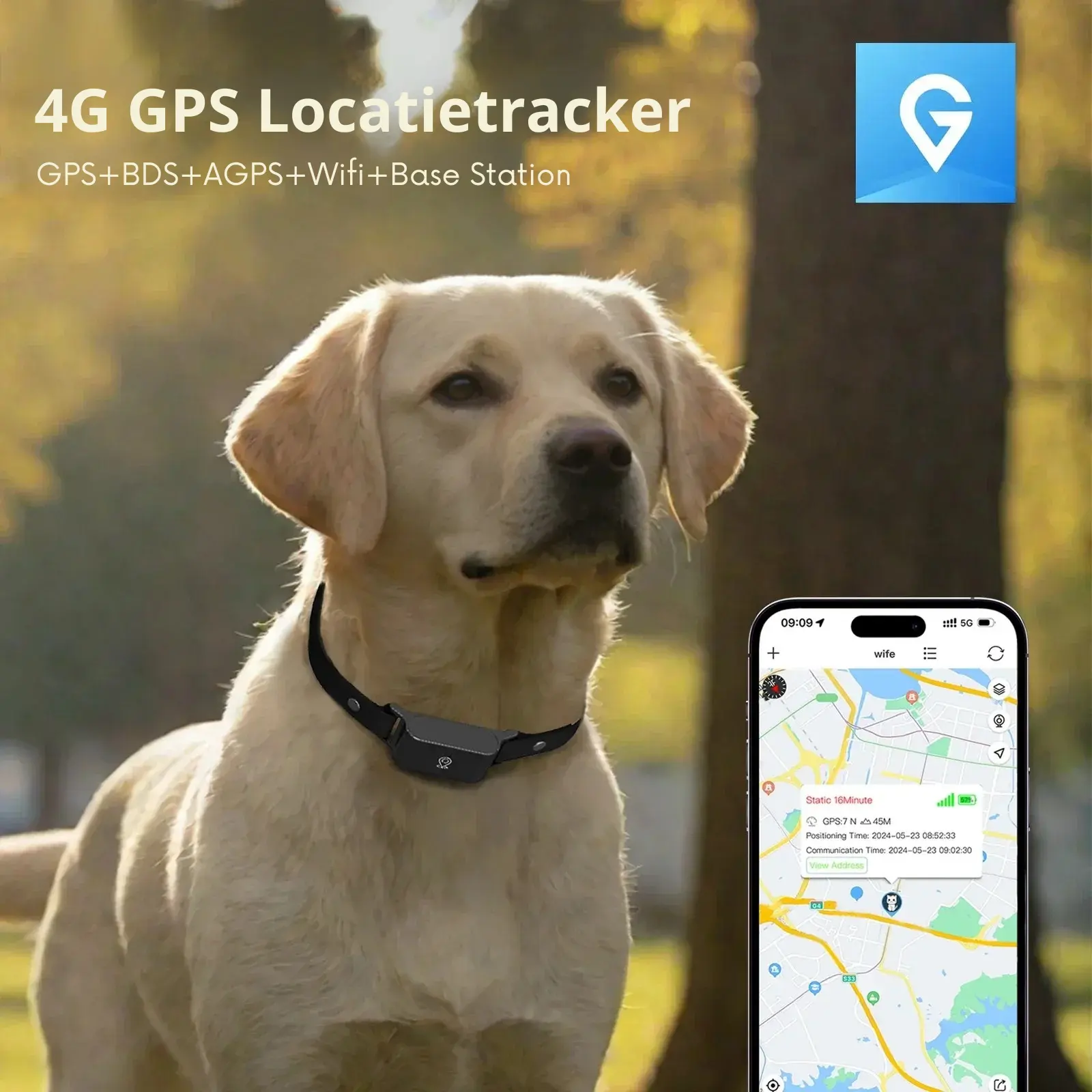 4G GPS Pet Tracker Collar – Waterproof Smart Locator for Cats & Dogs | Realtime Tracking with Free App (iOS & Android) - TARHUS