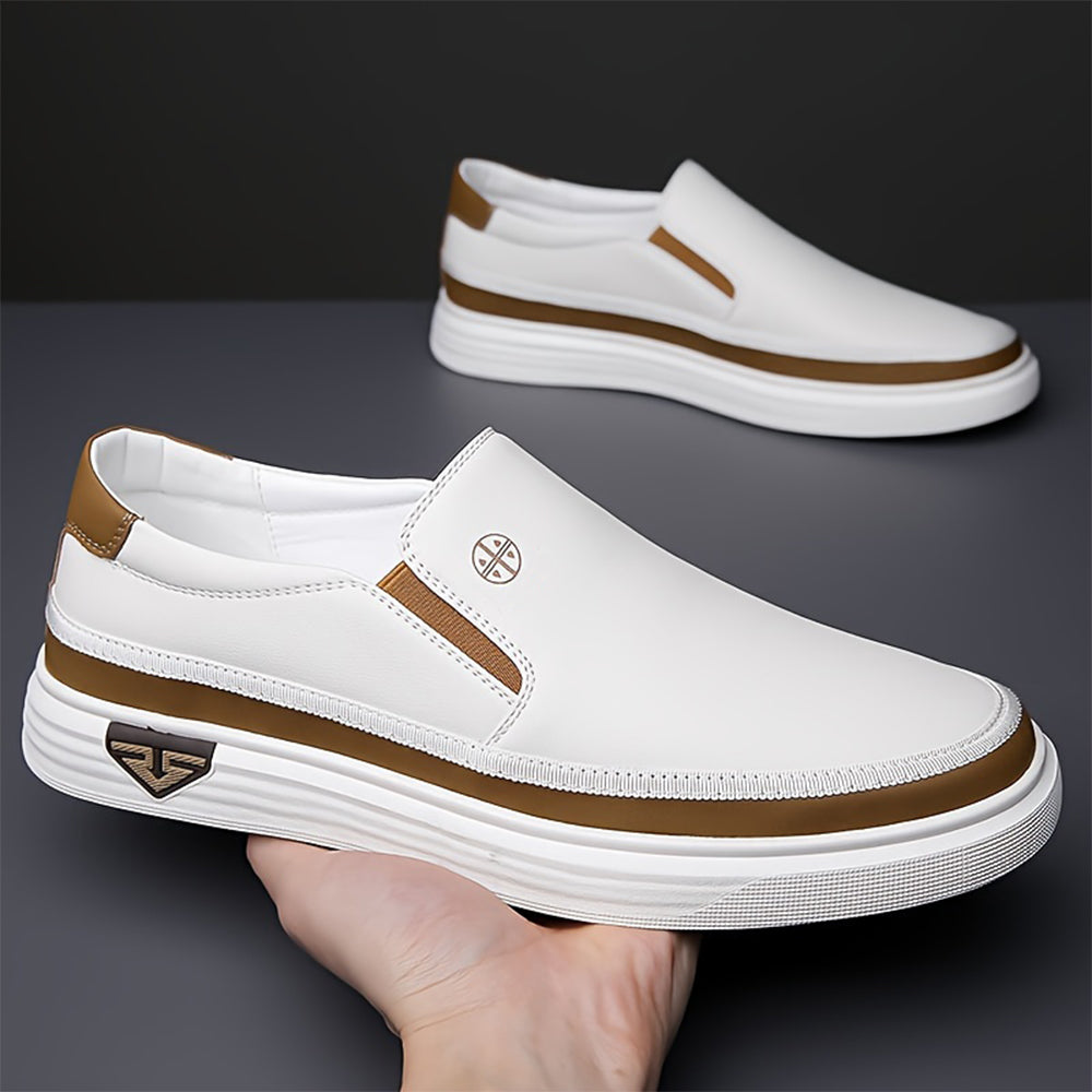 Jackson | Men’s Slip-On Loafers – White Casual Leather Sneakers TARHUS