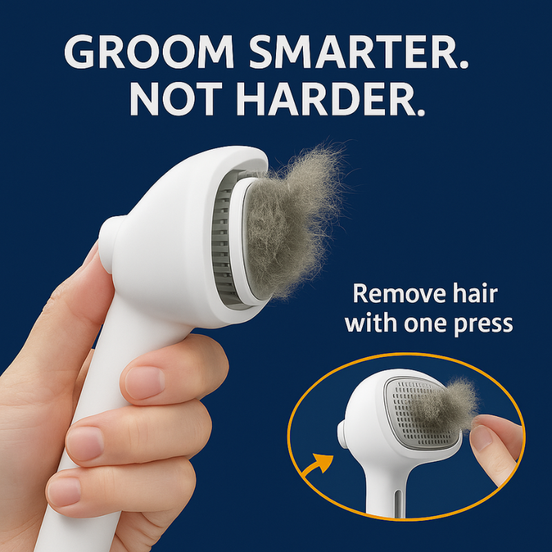 Ergonomic Pet Grooming Brush for Dogs & Cats - TARHUS