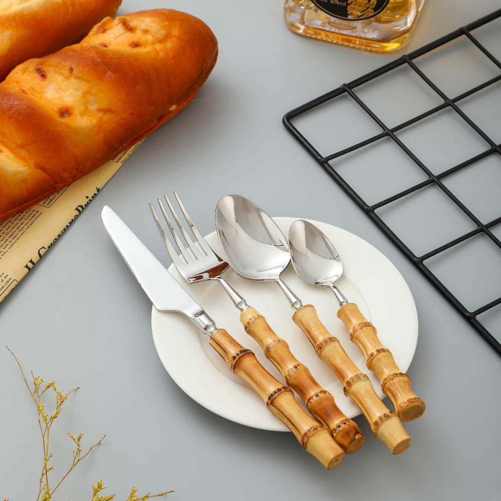 Bamboo | Natural Flatware Set – Eco-Friendly Dining Utensils for Modern Tableware TARHUS