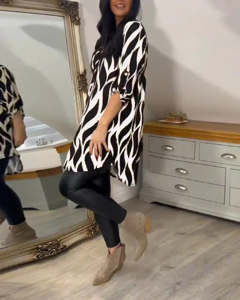 Chic Casual Blouse With Print for Women - TARHUS