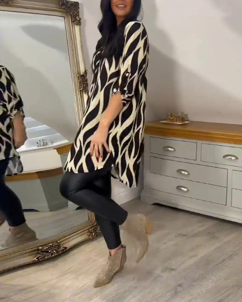 Chic Casual Blouse With Print for Women - TARHUS