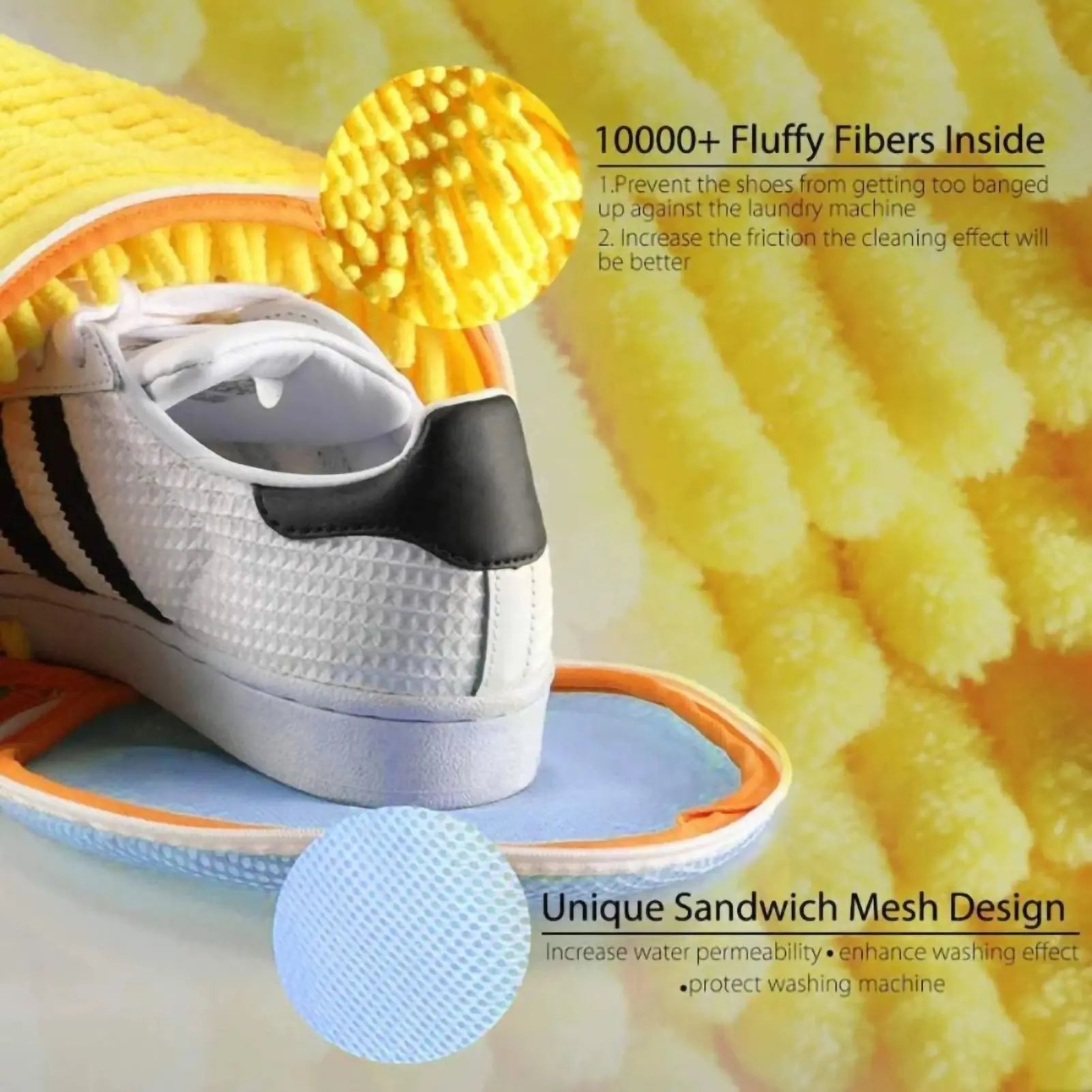 Zippered Shoe Laundry Bag – Reusable Mesh Washing Machine Bag for Sneakers, Trainers & All Shoe Types - TARHUS