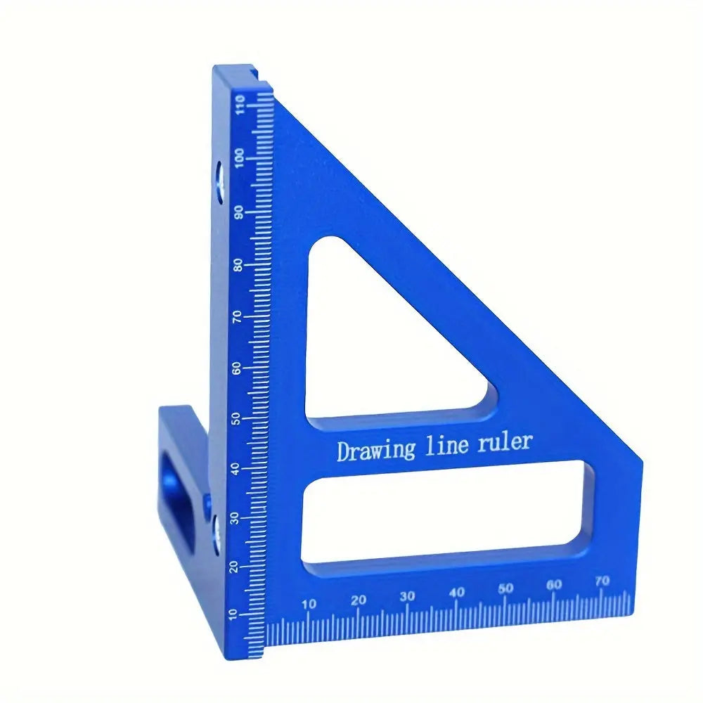 Aluminum Alloy 45°/90° Woodworking Square Ruler – Precision Angle Measuring Tool - TARHUS