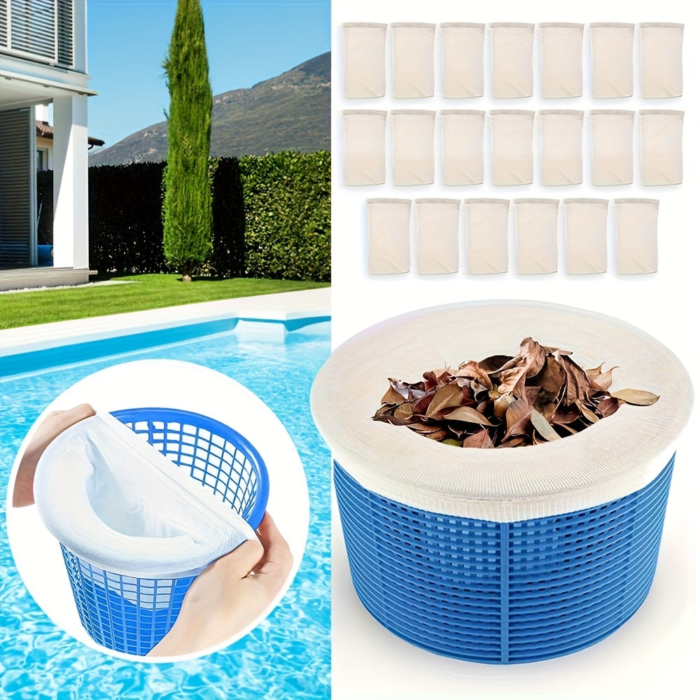 20PCS Pool Filter Bags | Fine Mesh Skimmer & Vacuum Liners for Cleaner Water TARHUS