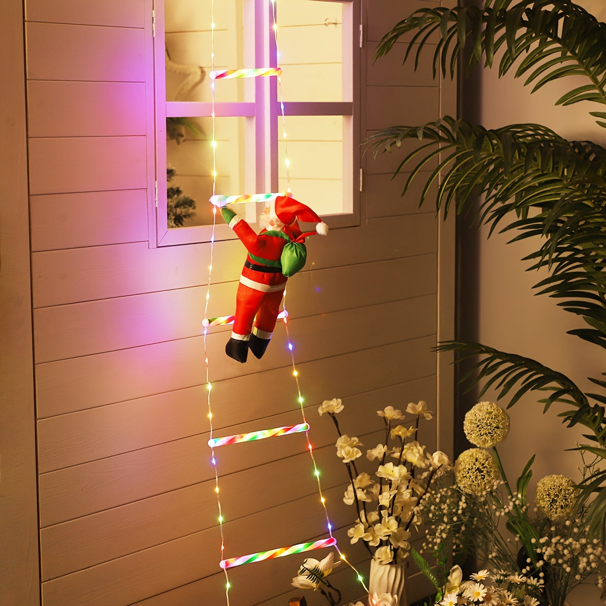 LED Christmas Ladder Light – Battery-Powered Santa Climbing Decoration TARHUS Christmas