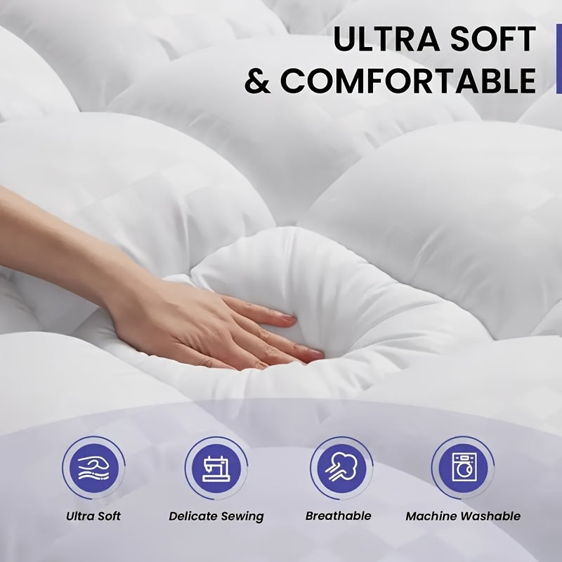 1200GSM Extra Thick Mattress Pad Cover - Cooling Comfort, Breathable Quilted Fitted Design, 30-50cm Deep Pocket, Overfilled With 7D&5D Filling, Machine Washable Bedding For All Sleepers, Skin-Friendly Design | Soft Texture TARHUS