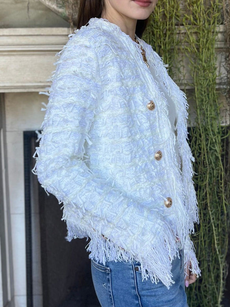 Women's Tassel Cardigan Jacket – Elegant Long-Sleeve Outerwear TARHUS