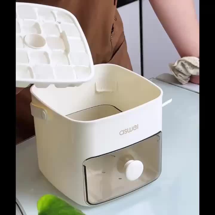 Easy-Press Ice Cube Mold | Tray - Large Capacity, Ice Cube Trays for Freezer, Double Layer 48 Ice Trays, Food-Grade plastic Ice Storage Freezer with Box Container, Stackable with Storage Iced Bucket Kits, Scoop, for Soup, Food, Drink, Coffee TARHUS