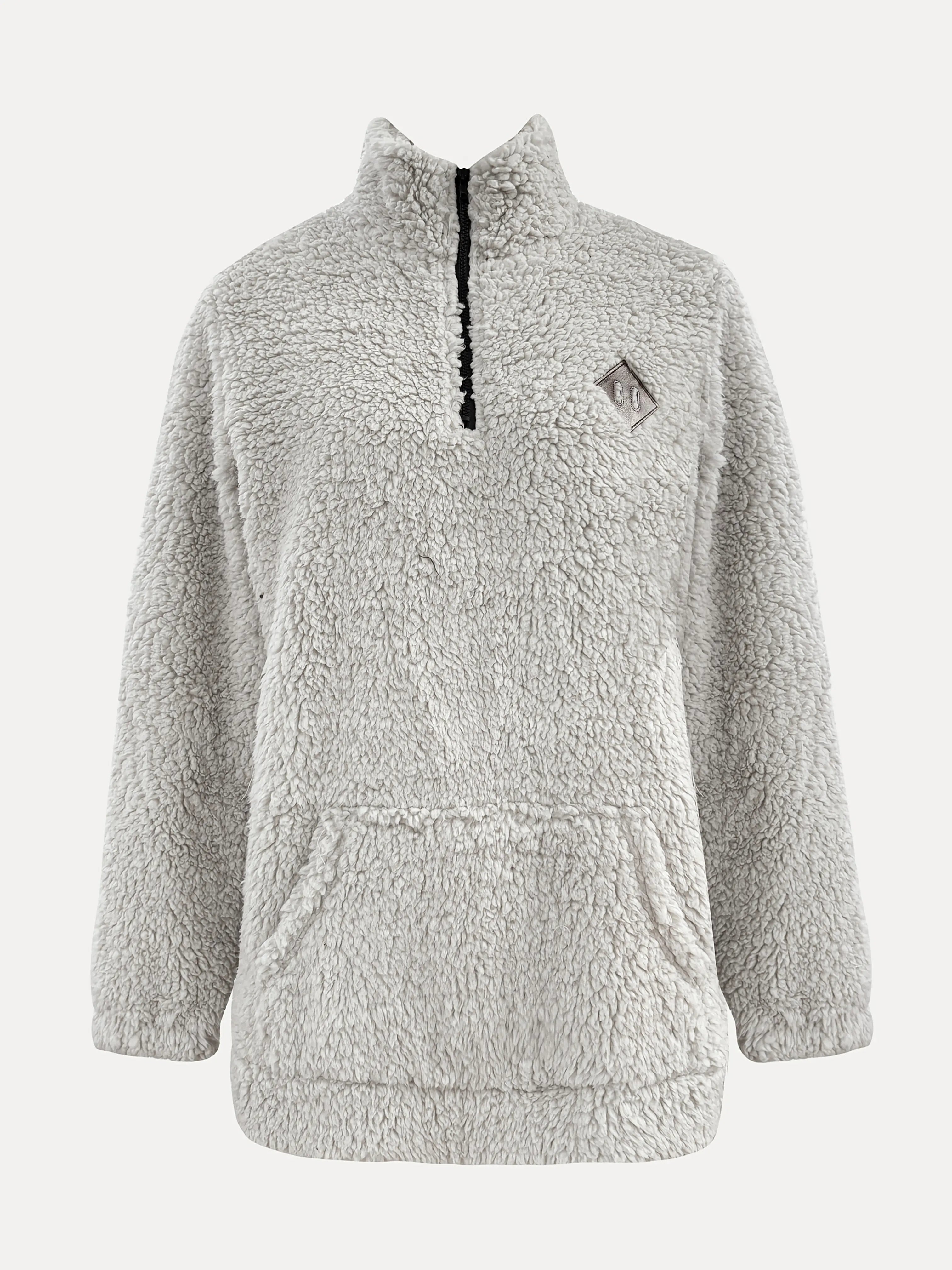 Maddy™ Women’s Fleece Half-Zip Pullover – Cozy Shearling Knit Sweatshirt with High Neck - TARHUS