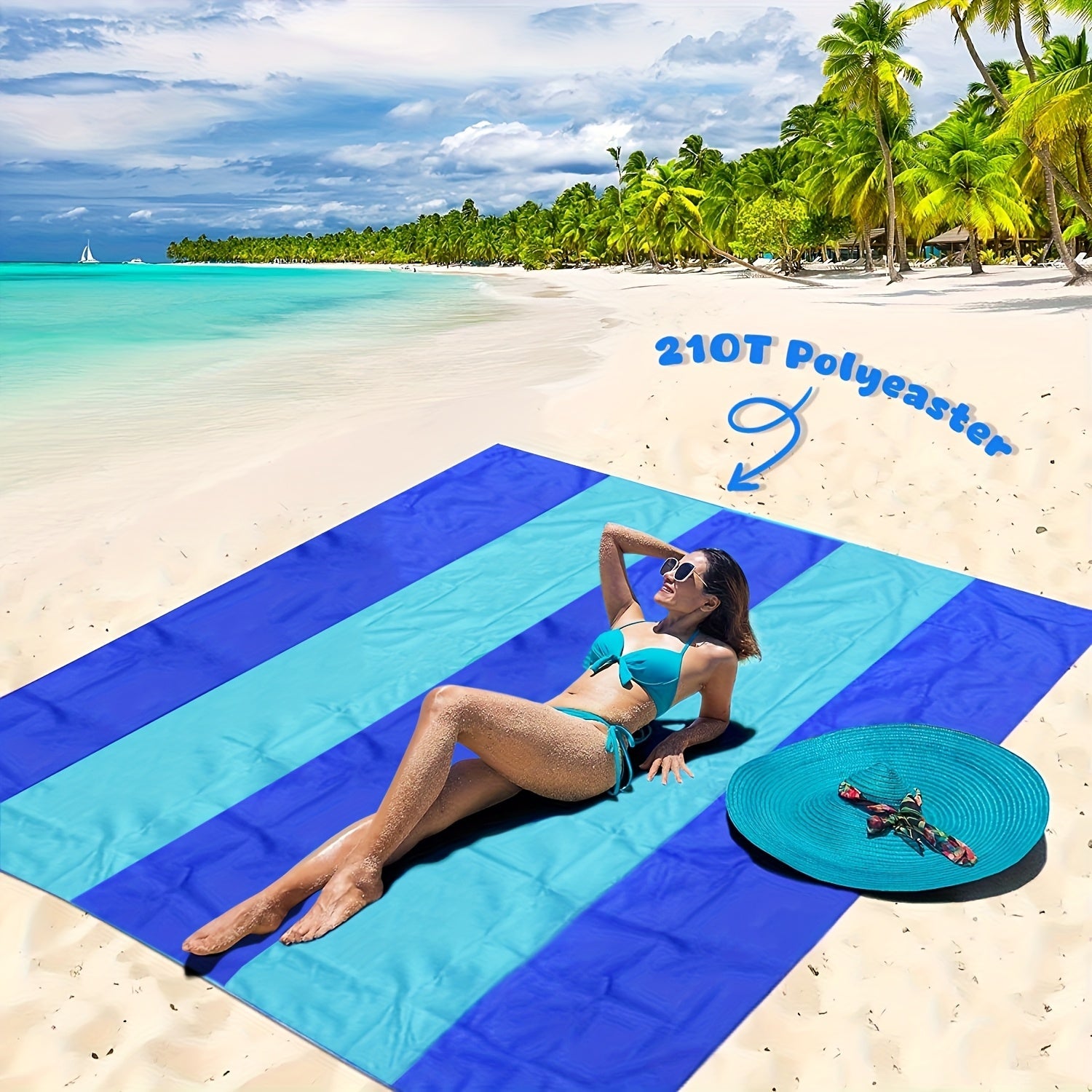 Picnic Beach Blanket 4-7 Adults Oversized Lightweight Sandproof Beach Blanket Large Picnic Mat Beach Blanket for Beach Travel Camping Hiking TARHUS