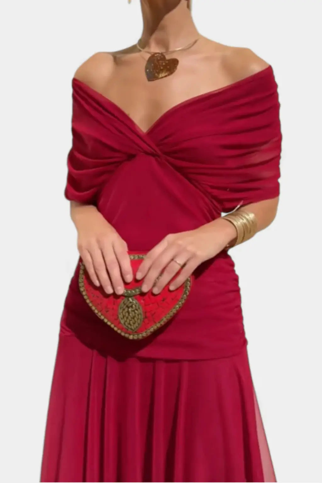 Gaby | Women Elegant Off-Shoulder Pleated Summer Dress TARHUS Women's Dress