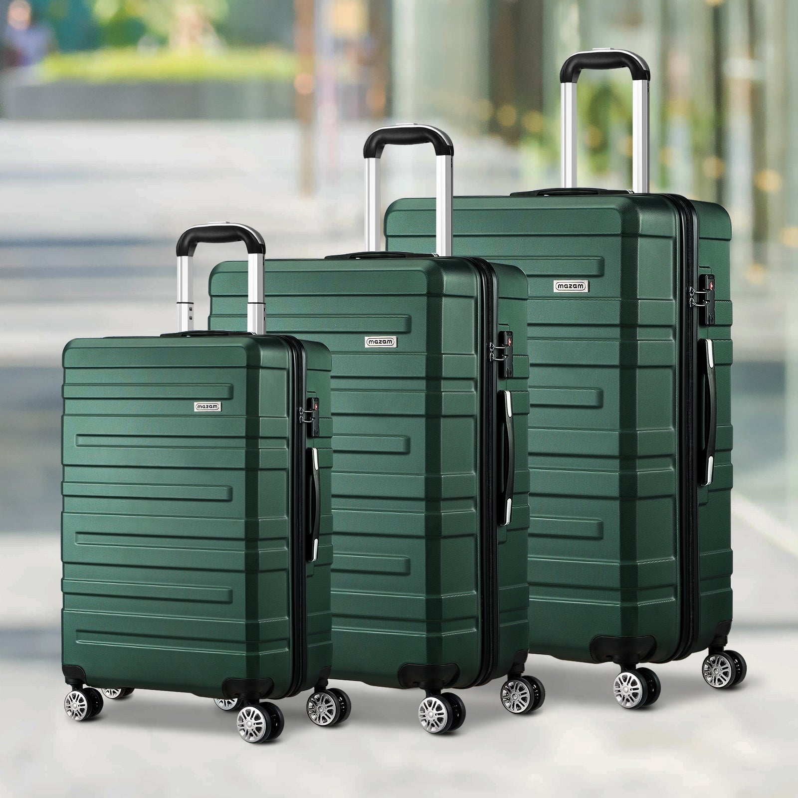 Mazam | 3-Piece Luggage Set – Hard Shell Spinner Suitcases with TSA Lock TARHUS
