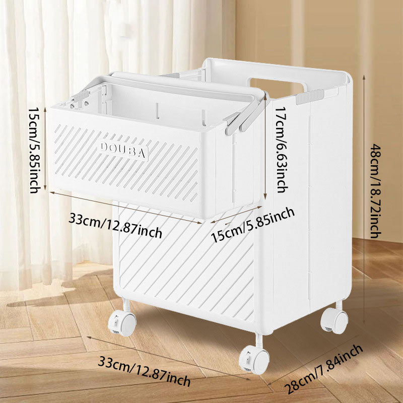 Large Capacity Collapsible Laundry Basket: Breathable Design & Built-In Wheels - TARHUS