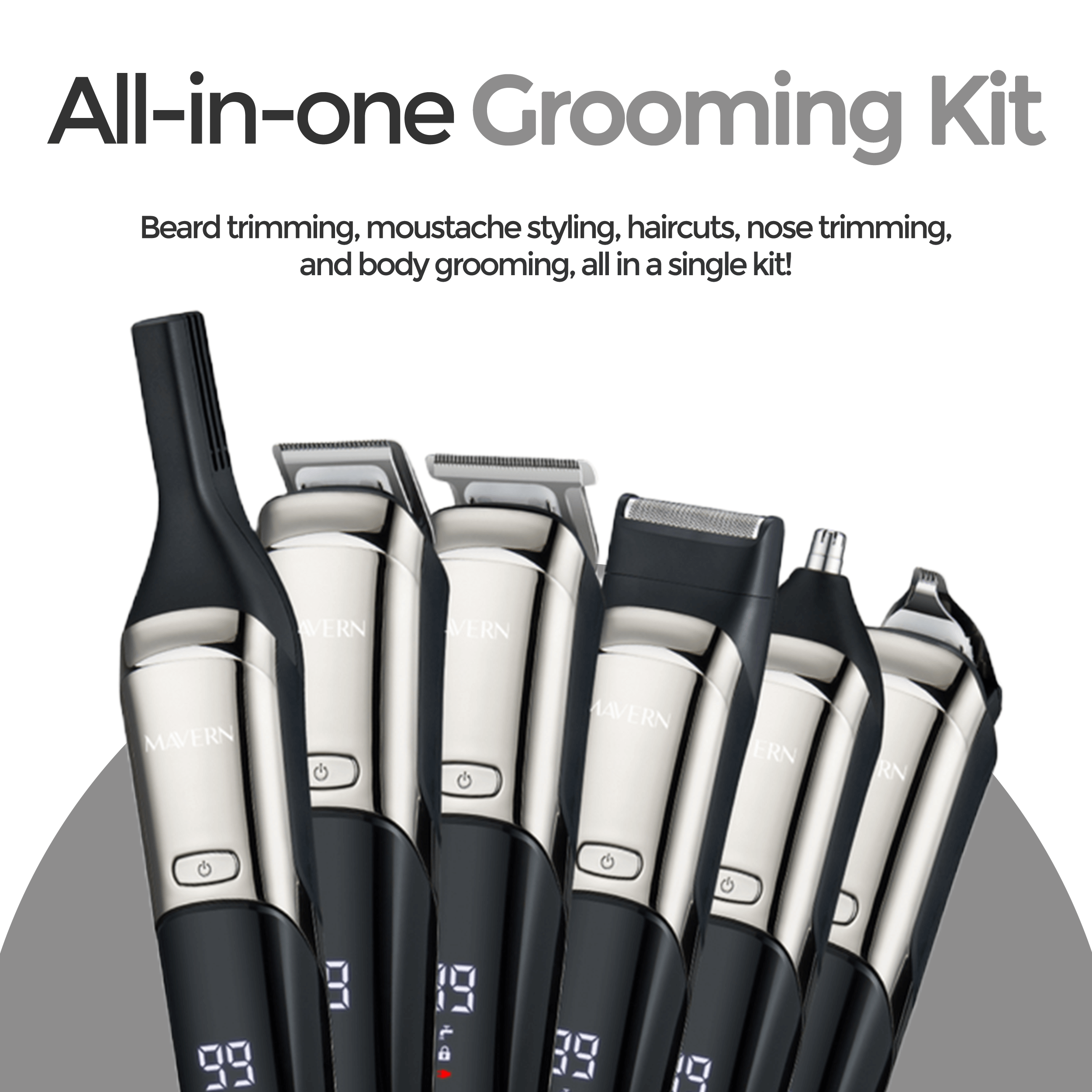 MAVERN | 6-in-1 Electric Beard Trimmer Kit for Men - TARHUS