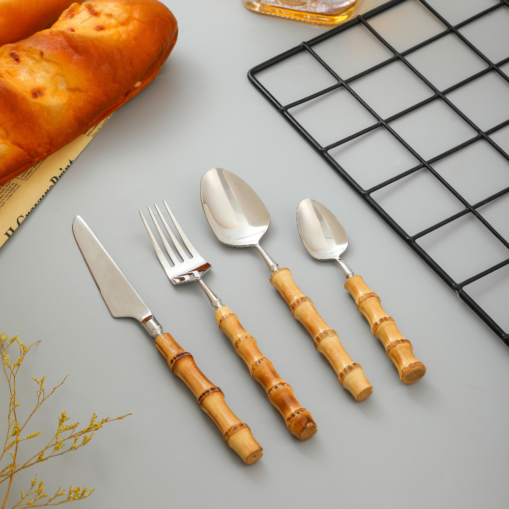 Bamboo | Natural Flatware Set – Eco-Friendly Dining Utensils for Modern Tableware TARHUS