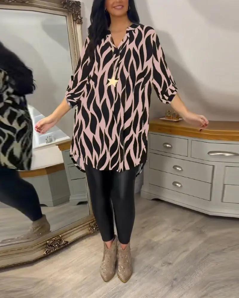 Chic Casual Blouse With Print for Women - TARHUS