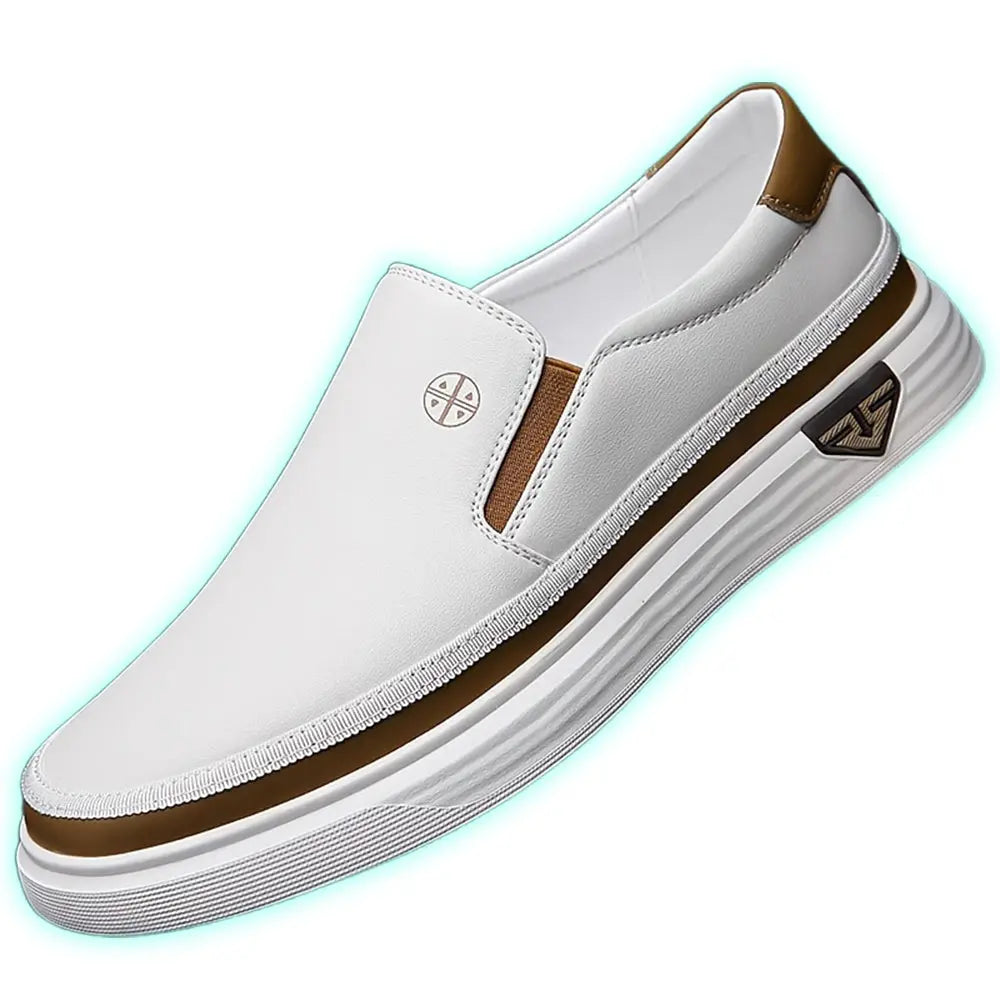 Jackson | Men’s Slip-On Loafers – White Casual Leather Sneakers TARHUS Men Shoes
