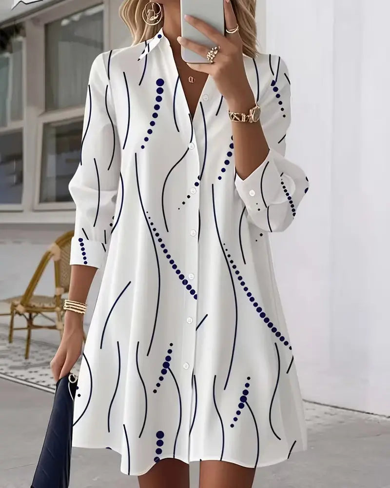 Claudia | Elegant Printed Shirt Dress TARHUS Dresses