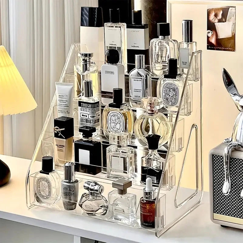 NOVO | Acrylic Makeup Organizer – 5-Tier Clear Cosmetic & Perfume Display Rack TARHUS