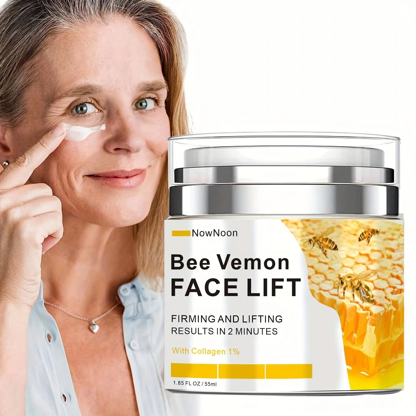 Bee Venom Facial Cream with Hyaluronic Acid – Lightweight Daily Moisturizer for Smoother-Looking Skin - TARHUS