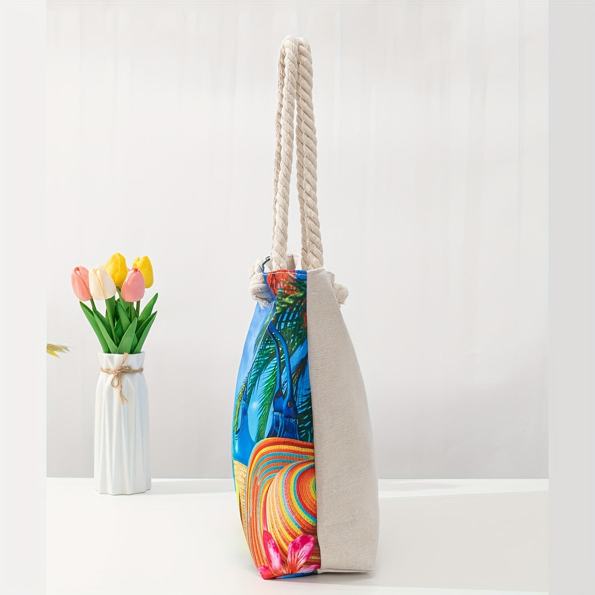 Bohemian Chic Beach Tote Bag with Comfortable Double Handles - Spacious & Stylish for Womens Sun-soaked Escapes - Perfect to Hold All Beach Essentials TARHUS
