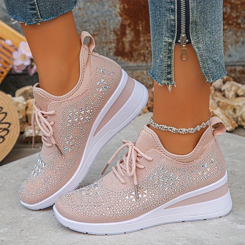 Women’s Orthopedic Fashion Sneakers – Breathable Walking Shoes with Rhinestone TARHUS