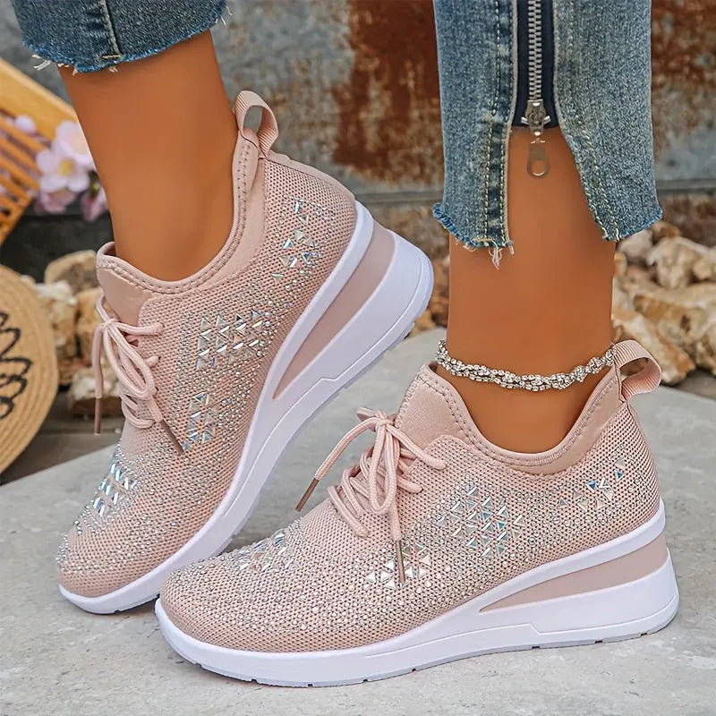 Women’s Orthopedic Fashion Sneakers – Breathable Walking Shoes with Rhinestone TARHUS Women Shoes