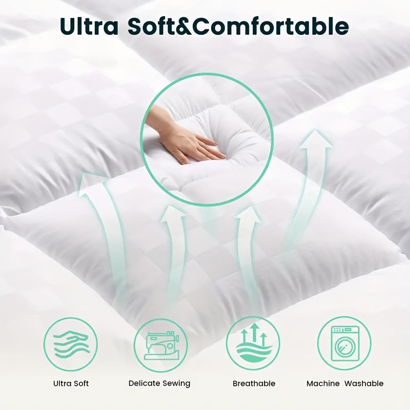 1200GSM Extra Thick Mattress Pad Cover - Cooling Comfort, Breathable Quilted Fitted Design, 30-50cm Deep Pocket, Overfilled With 7D&5D Filling, Machine Washable Bedding For All Sleepers, Skin-Friendly Design | Soft Texture TARHUS