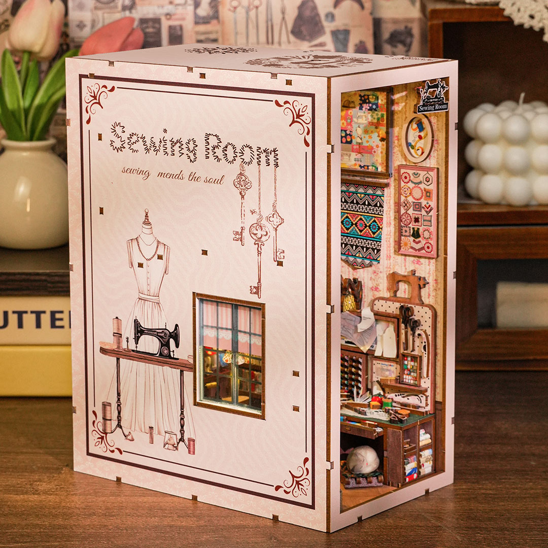 Sewing Room DIY Wooden Book Nook Shelf Insert TARHUS