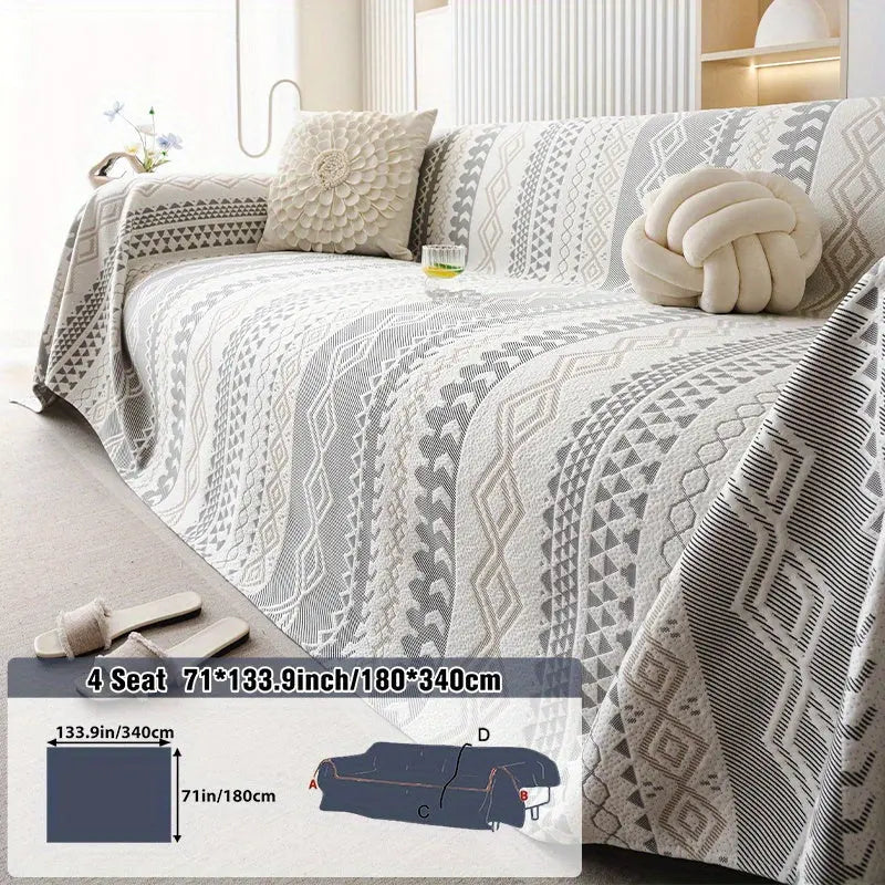 Modern Geometric Sofa Cover – Pet-Friendly, Non-Slip Couch Slipcover for 1–4 Seaters - TARHUS