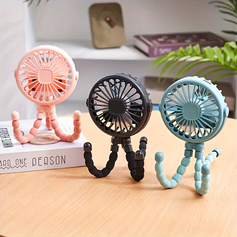 Portable USB Rechargeable Octopus Fan – Flexible Handheld Electric Mini Fan for Desk TARHUS