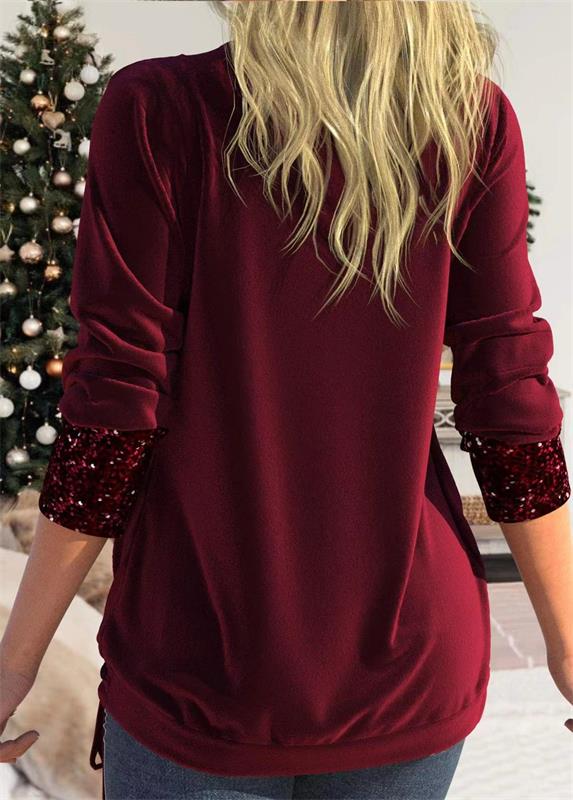Sequin Loose Smocked Fake Two-Piece Top - TARHUS