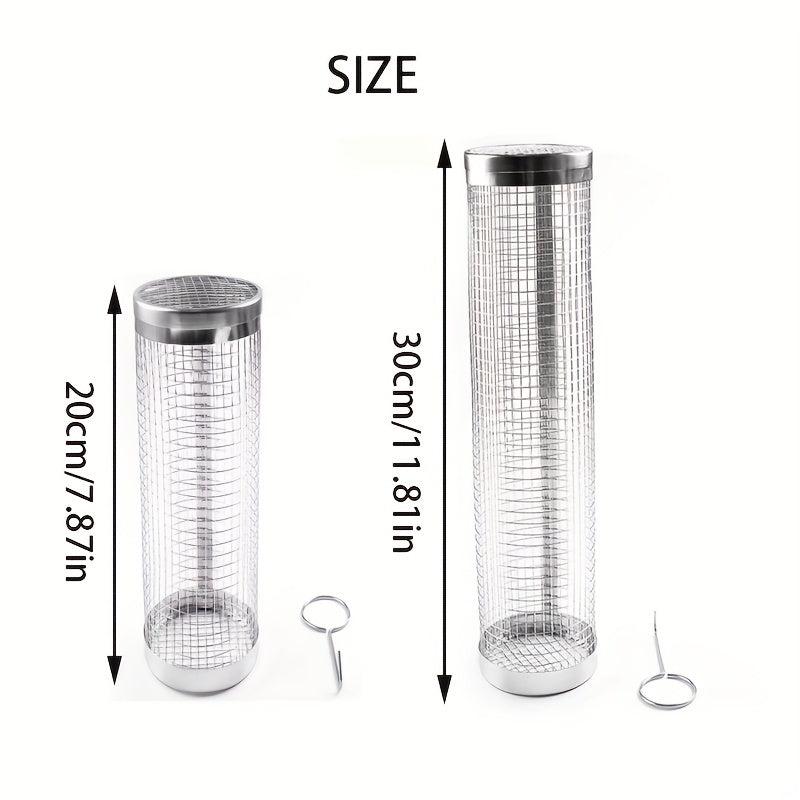 1pc Stainless Steel BBQ Grill Basket, Metal Mesh Roasting Net for Outdoor Barbecue, Multi-Person Grilling Accessory, Grilling Accessories for Outdoor Grill TARHUS