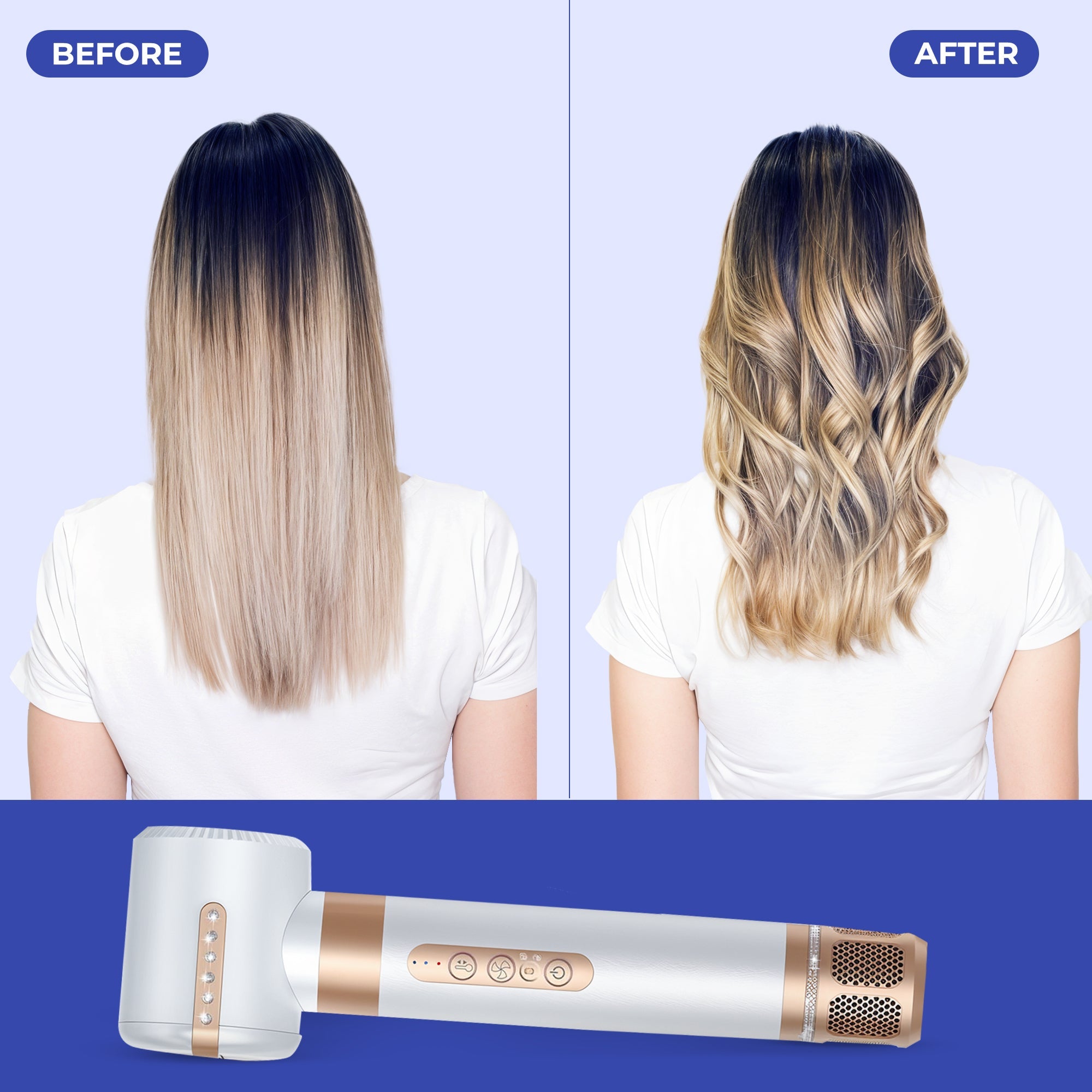 7-in-1 Airwrap Hairstyler – Multi-Function Hot Air Brush for Curling, Straightening & Volumizing - TARHUS