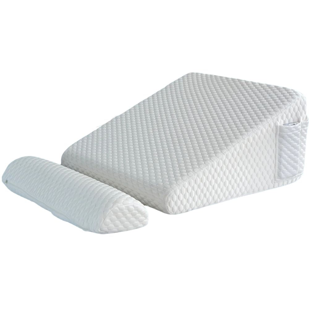 Memory Foam Wedge Pillow – Ergonomic Bed Wedge for Sleeping, Back & Leg Support - TARHUS