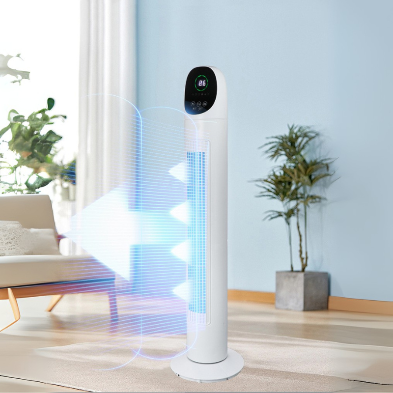 Airsten | Large Tower Fan – 80° Oscillating Bladeless Cooling with Remote & Smart Display
