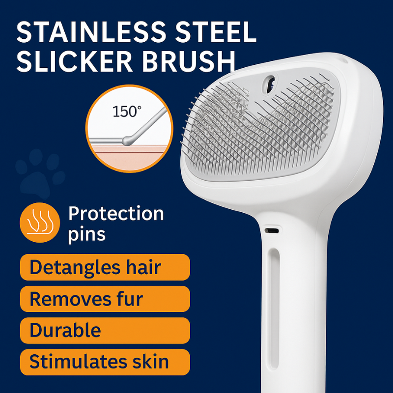 Ergonomic Pet Grooming Brush for Dogs & Cats - TARHUS