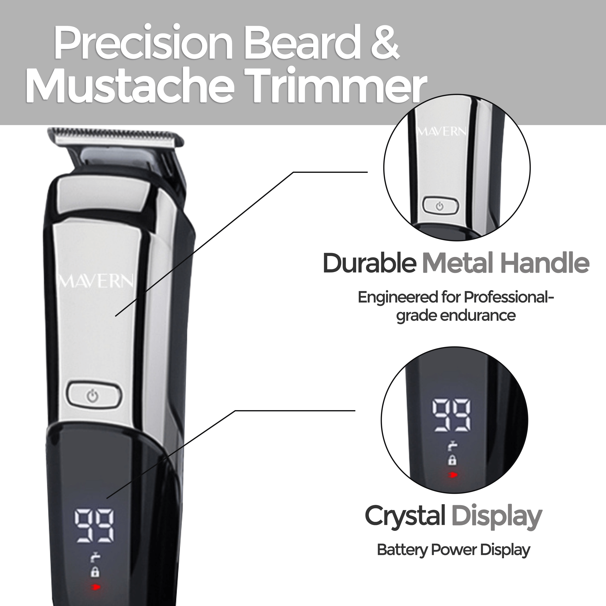 MAVERN | 6-in-1 Electric Beard Trimmer Kit for Men - TARHUS