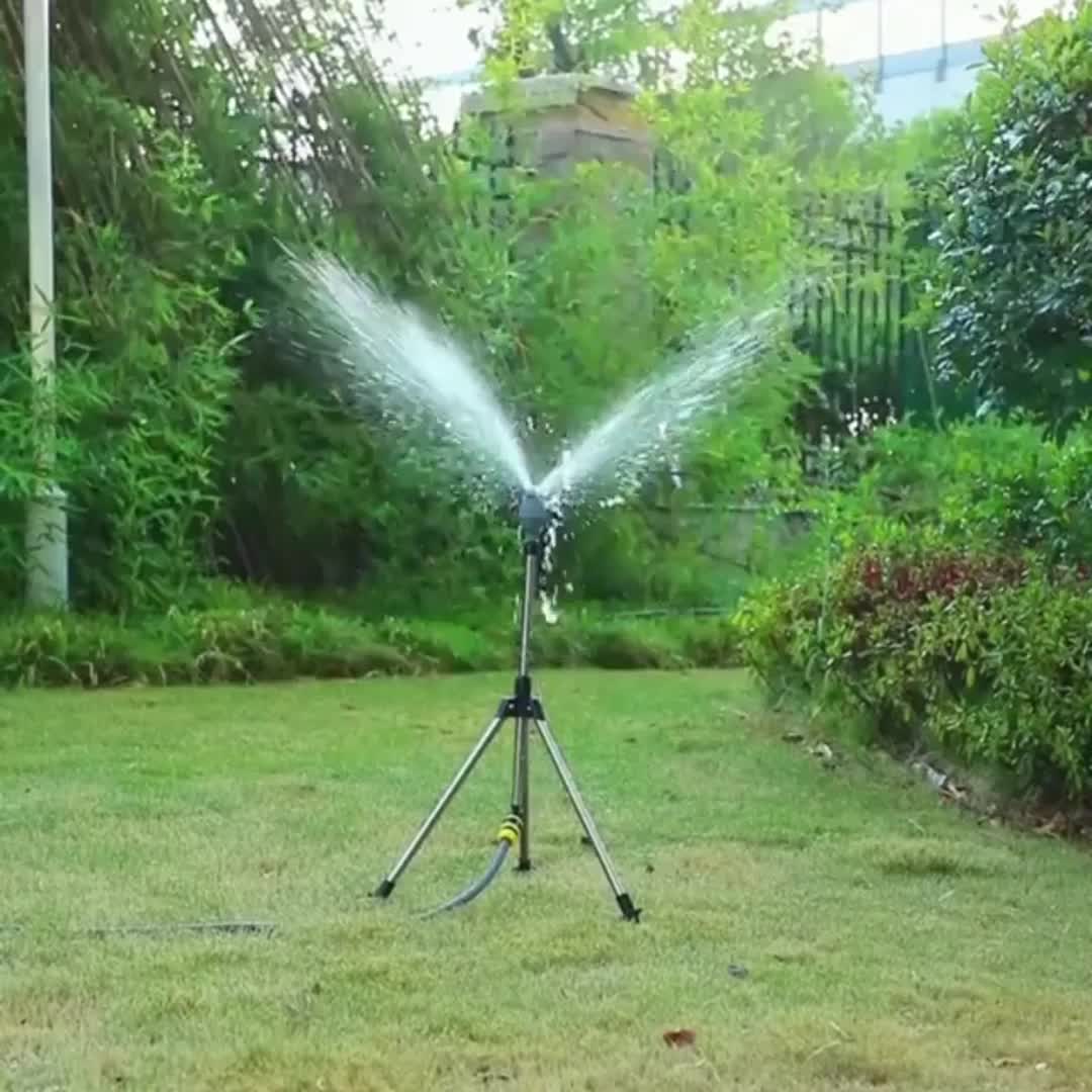 AquaSpin | 360° Tripod Lawn Sprinkler – Adjustable Rotating Irrigation TARHUS