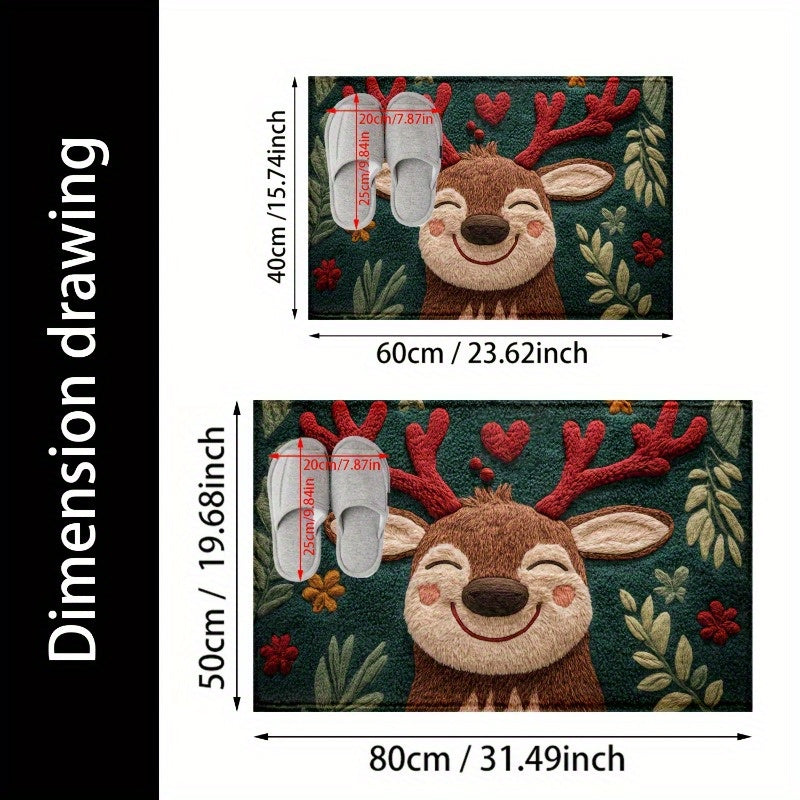 Christmas Reindeer Door Mat – Soft, Durable & Festive | MerryStep TARHUS Christmas