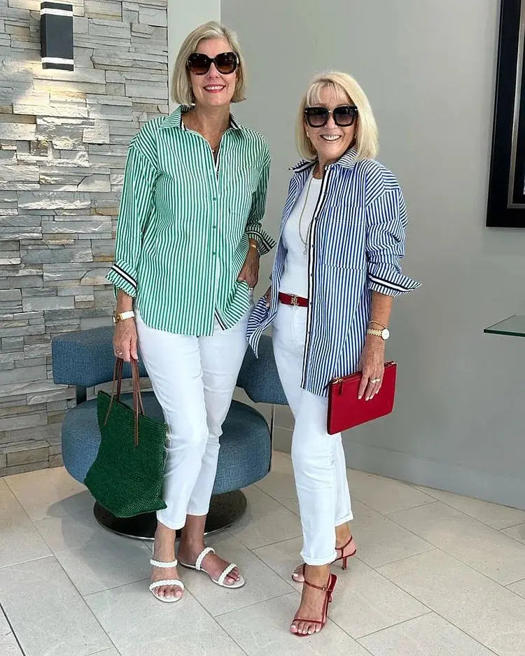 Diane | Easy Elegance Striped Blouse - Soft. Flattering. Effortless. - TARHUS