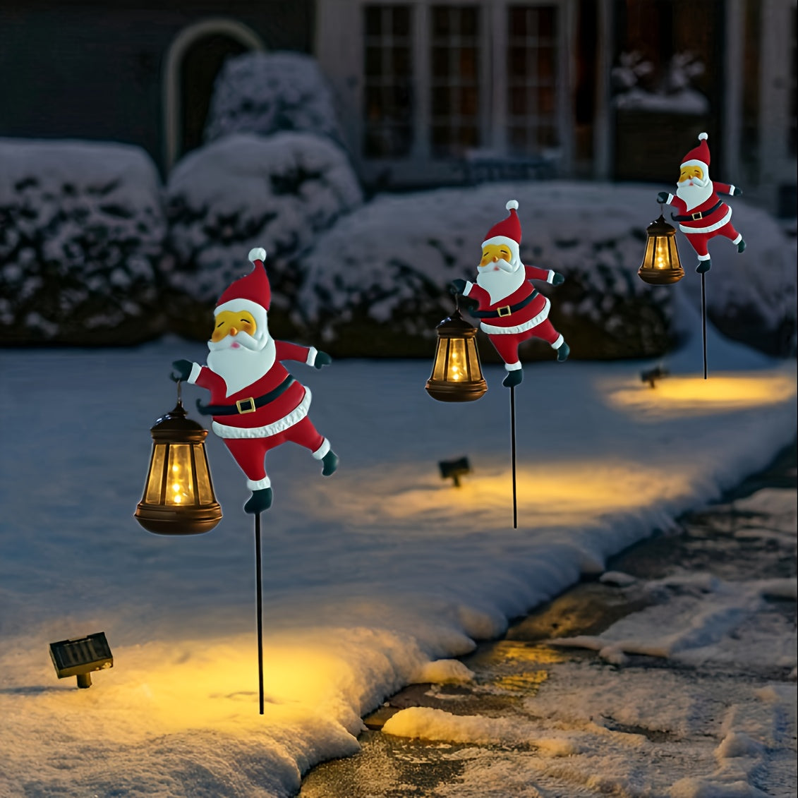 Solar-Powered Santa Lights – Warm LED Garden Pathway Decor | GlowPath TARHUS Christmas
